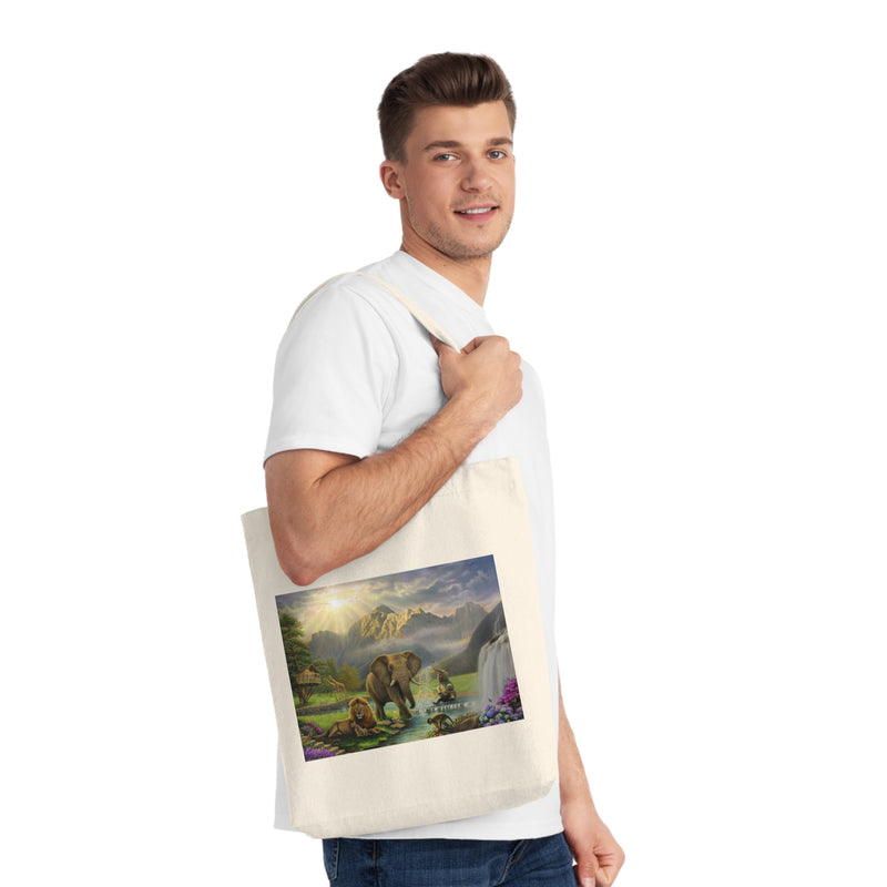 Elephant and Lion Paradise- Tote Bag