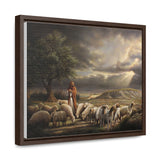 The Shepherd and His Sheep- Canvas Print-Framed