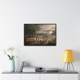 The Shepherd and His Sheep- Canvas Print-Framed