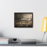 The Shepherd and His Sheep- Canvas Print-Framed