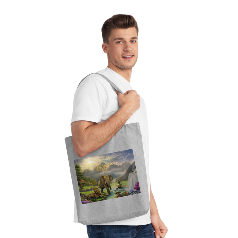 Elephant and Lion Paradise- Tote Bag