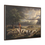 The Shepherd and His Sheep- Canvas Print-Framed